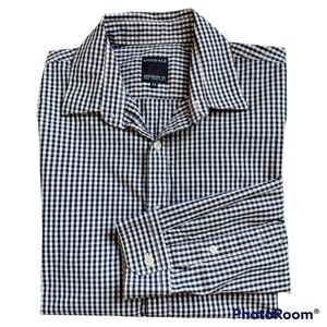 Goodale blue collared button front long sleeve shirt mens medium